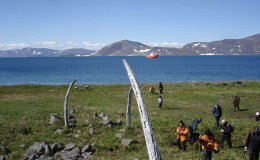 Tourists on the Whalebone Alley. Itygran island