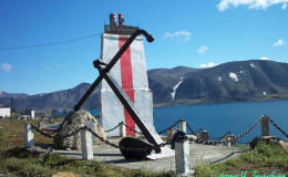 The monument to the anniversary of the 2nd Kamchatka expedition by Vitus Bering