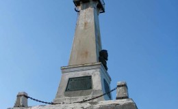 Monument to Semen Dezhnev on the eastern extreme point of Russia